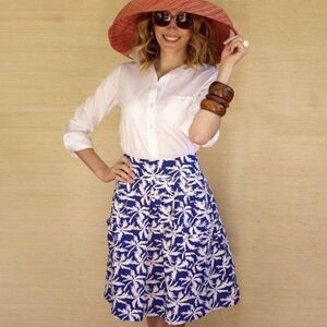 Alison Skirt in Blue Palm by Kayce Hughes